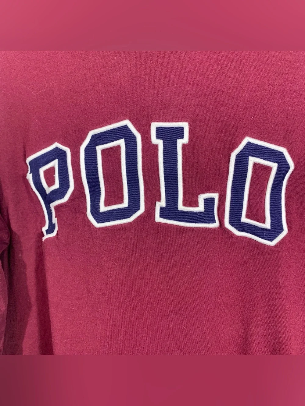 Polo Ralph Lauren RRL Maroon Embroidered Navy Hoodie Pullover             size M